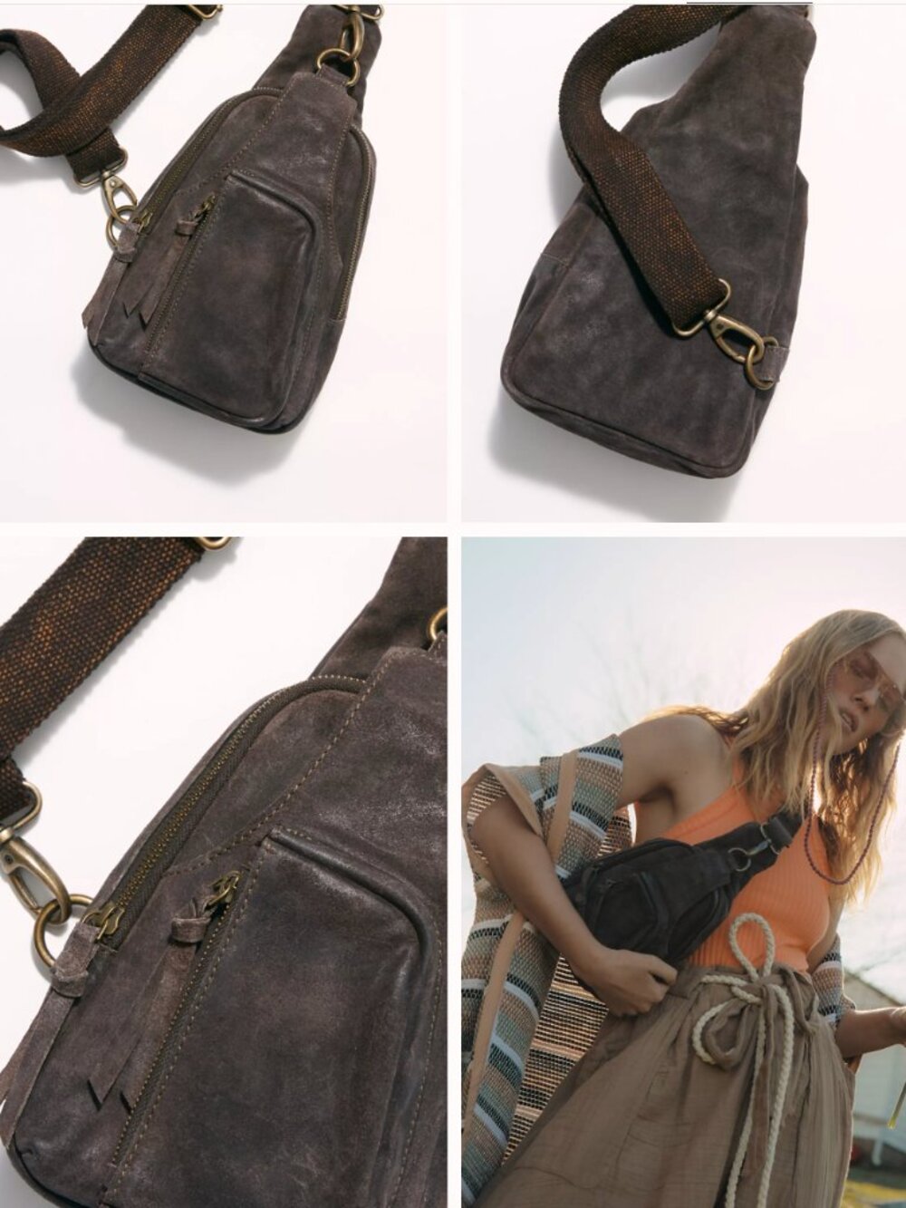 Free People Hudson Suede Sling Bag - Picture 7 of 8